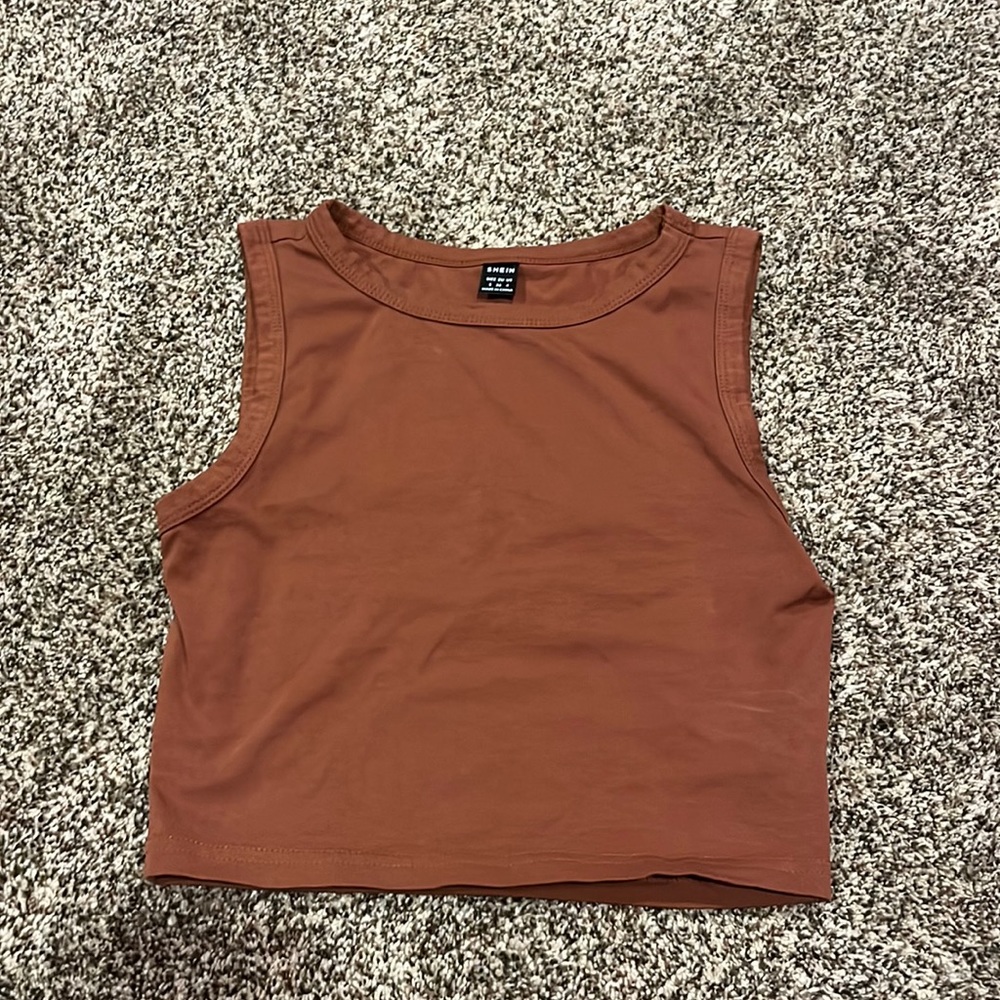 S Brown Crop Top